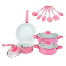 12-Piece Non-Stick Cookware Set Cooking Pot with Lid Milk Pot Maifan Stone Fryin