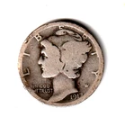 1917  mercury dime slightly bent