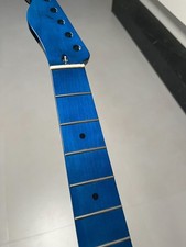 Left hand Stainless steel 22fret Gloss Maple Electric Guitar Neck Blue Bone nut