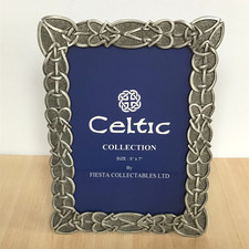 Celtic Knot Pewter Photo Frame Standing for 5" x 7" Picture Knotwork Design NEW