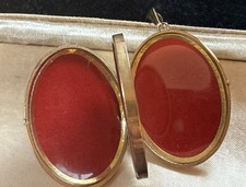 Large 9ct Rolled Gold Engraved Oval Locket Photo Pendant For 4 Photos  Family