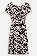 J. CREW NWOT $128 V-Back Lined Dress in Giraffe Printed Bi-Stretch Cotton Size 4