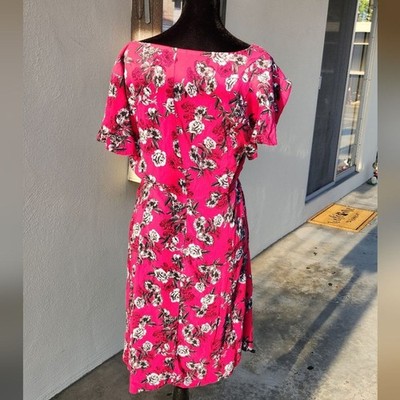 Torrid Floral Pink Dress with Tie Waist 0X | eBay
