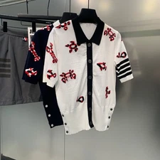 Thom Browne T-SHIRT White Gem Icons Sweater Size S/M/L