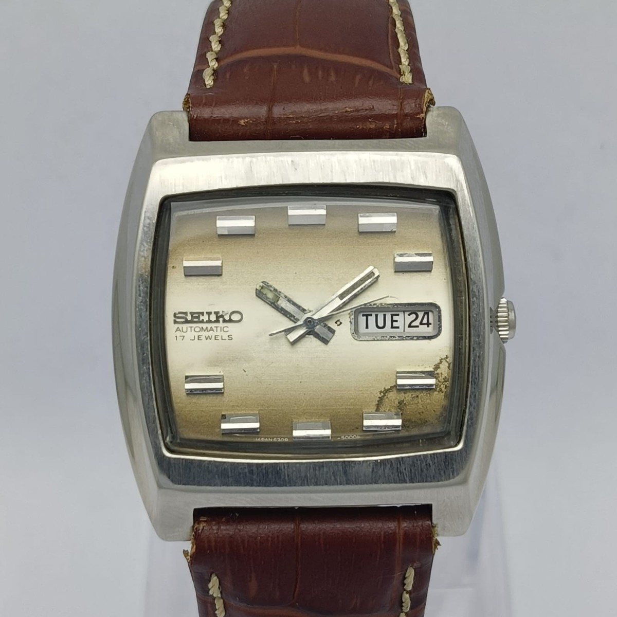 Seiko Automatic 6309-5000 Tv Shape Day/Date Vintage Men's Watch | eBay