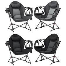 Outsunny Hammock Camping Chair Set of 2 with Adjustable Back
