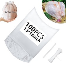 Poultry Shrink Bags 13x18" 100 Pack   BPA Free Freezer Safe Heat Shrink Bag...