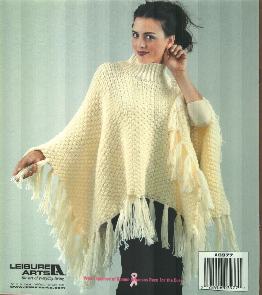 USED WEEKEND WEAR PONCHOS 4 DESIGNS WOMEN'S CROCHET PATTERN BOOK - Image 2 of 2