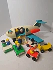 Vintage 1970s Fisher Price Fun Jet Little People Lot  Airplane And People Car