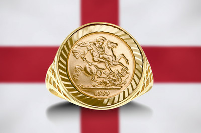 9ct Yellow Gold 10th St George Ring Fully Hallmarked