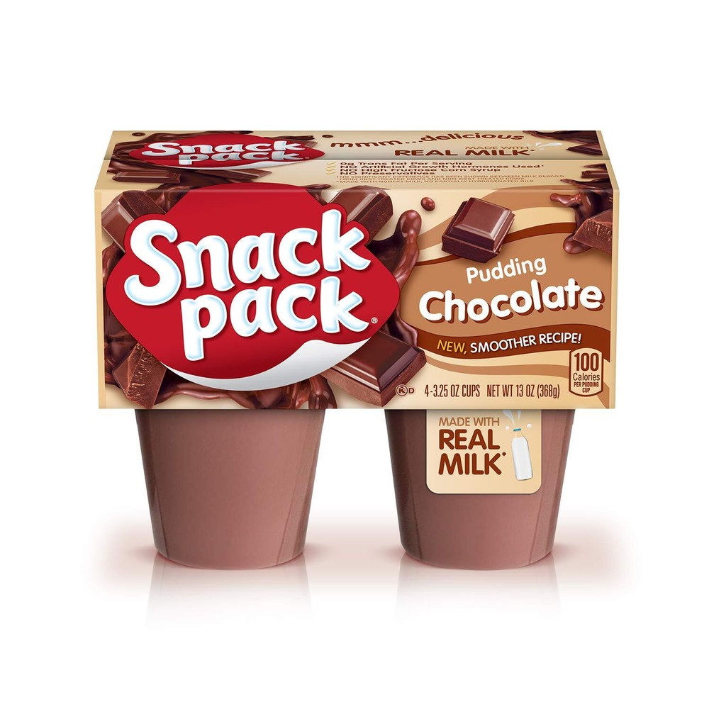 Snack Pack Chocolate Pudding, 4 Count Pudding Cups 4