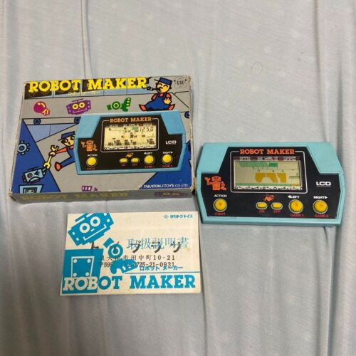 Takatoku Robot Maker LCD Cyfrowa gra Vintage Konsola kieszonkowa 1982' Testowana - Zdjęcie 1 z 7