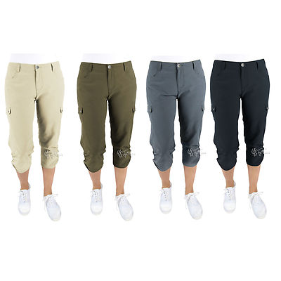 NWT Woolrich Women Trek Hiking Cargo Capri Pants Size 6-14  Gray/Khaki/Navy/Green