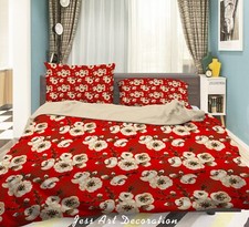 3D Flowers Floral Pattern White Quilt Cover Set Duvet Cover Bedding Pillowcases