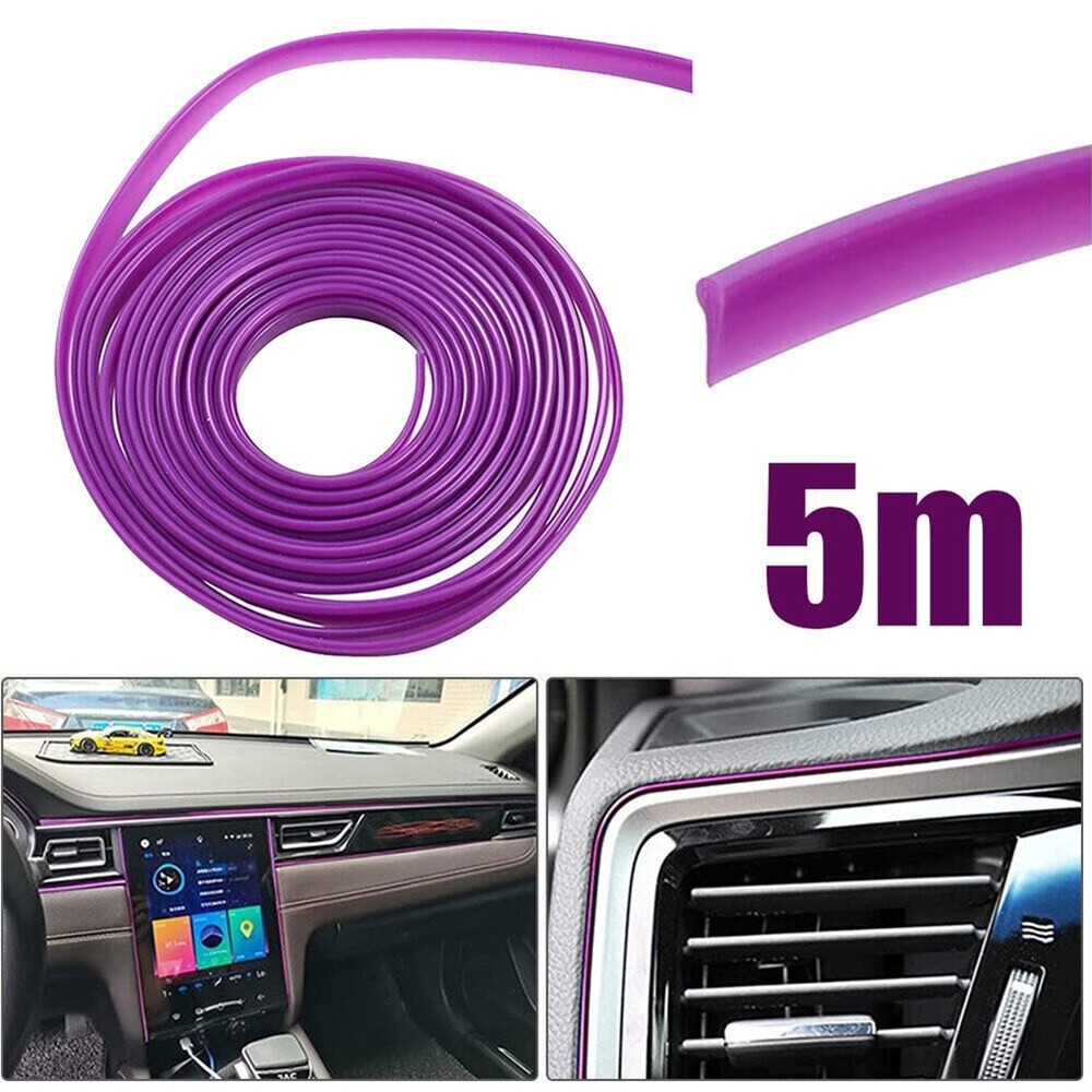 Car-Styling Car Moulding Trims 1pc Interior Accessories Purple 5M Length