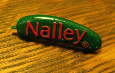 Nalley Pickles Lapel Pin - Vintage Pickle Company Green Cucumber Logo Pin Badge