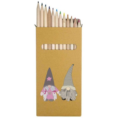 12 x 'Gonk Pair' Long 178mm Coloured Pencils / Pencil Set (PE00029242)