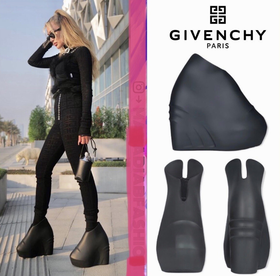 GIVENCHY ◆ MONUMENTAL MALLOW WEDGE SHOES NEW Givenchy Monumental Mallow Wedge Platform Rubber Shoes