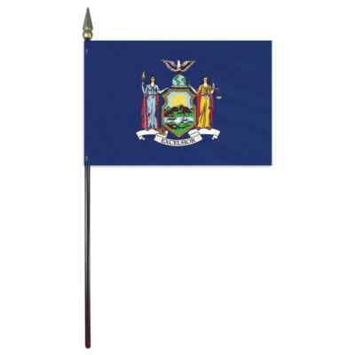 Wholesale Lot of 87 New York 6''x9'' Handheld Mini Flags w/ Wood Stick