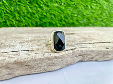 Black onyx ring, silver ring, handmade ring, designer ring, bezel setting ring