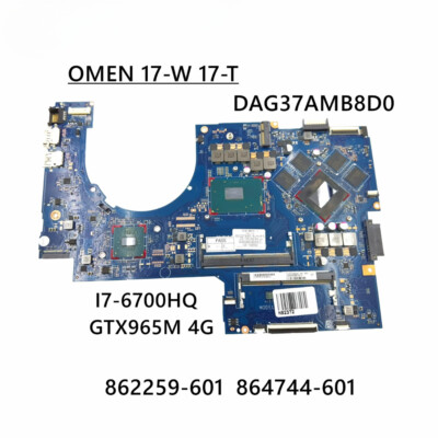 For HP Omen17-W 17-AB Laptop Motherboard DAG37AMB8D0 G37A CPU i7-6700HQ GTX965M