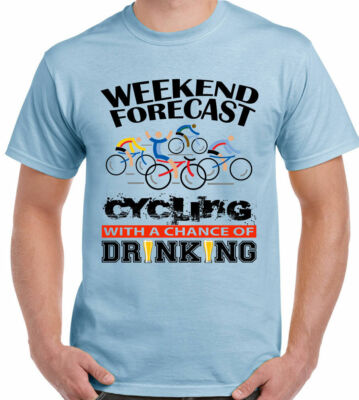 Fahrrad T-Shirt Herren Lustige Rad Wochenende Forecast Drinkingmountain Straße