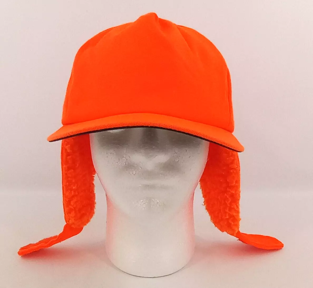 COLUMBIA Orange Ear Flaps Trapper Hat Size XL Made in USA