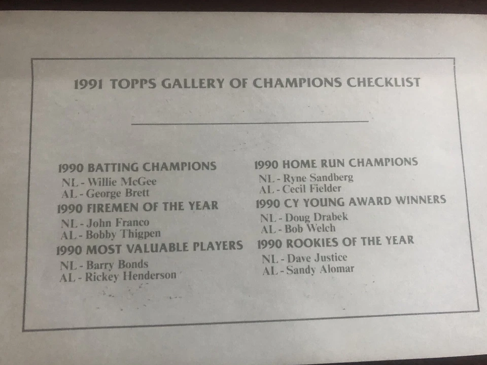 BOB WELCH 1991 TOPPS GALLERY OF CHAMPIONS Aluminum Card! CY Young A’s Rangers - Image 2 of 2