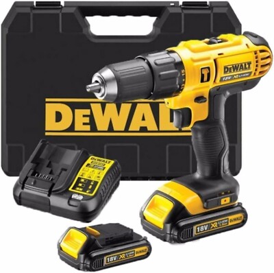 DEWALT GG107 18 V Kombi-Bohrschrauber X2 aufgerüstete 1,5 Ah Akkus, Koffer mit KIT, schwarz