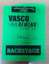 VASCO ROSSI - PASS CONCERT ,TOUR REWIND 99,TORINO,2 LUGLIO 1999,BACKSTAGE