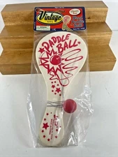 NEW JA-RU - All Star Wood Paddle Ball - 1 Piece RETRO FUN!