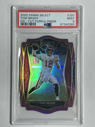 Tom Brady 2020 Select Football Premier Level Purple Die-Cut Buccaneers PSA 9