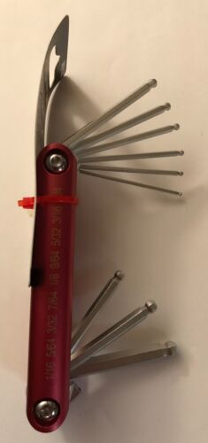 PERFORMANCE TOOL 9PC FOLDING HEX KEY SET BALL END SAE STANDARD W9132 ALLEN WRENC - Picture 4 of 5