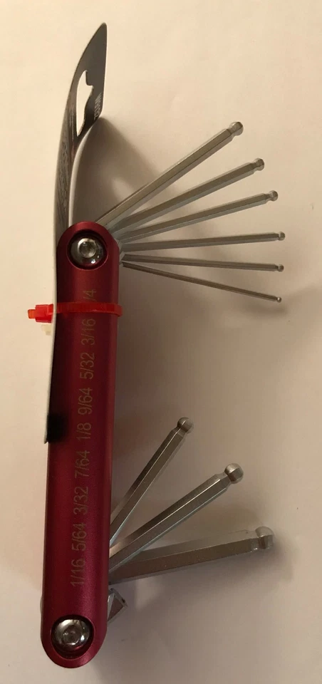 PERFORMANCE TOOL 9PC FOLDING HEX KEY SET BALL END SAE STANDARD W9132 ALLEN WRENC - Image 4 of 4