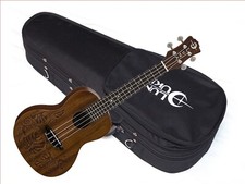 LUNA Concert Mo'o Mahogany UKULELE NEW w/ Luna Lightweight Case UKE - laser etch