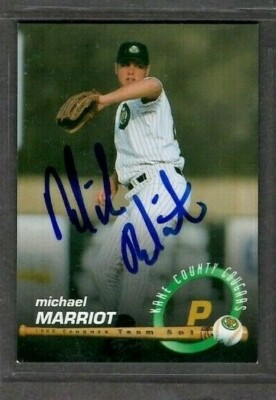 1998 Connie's Pizza Michael Marriot Kane County Cougars Signed Autograph (A85)