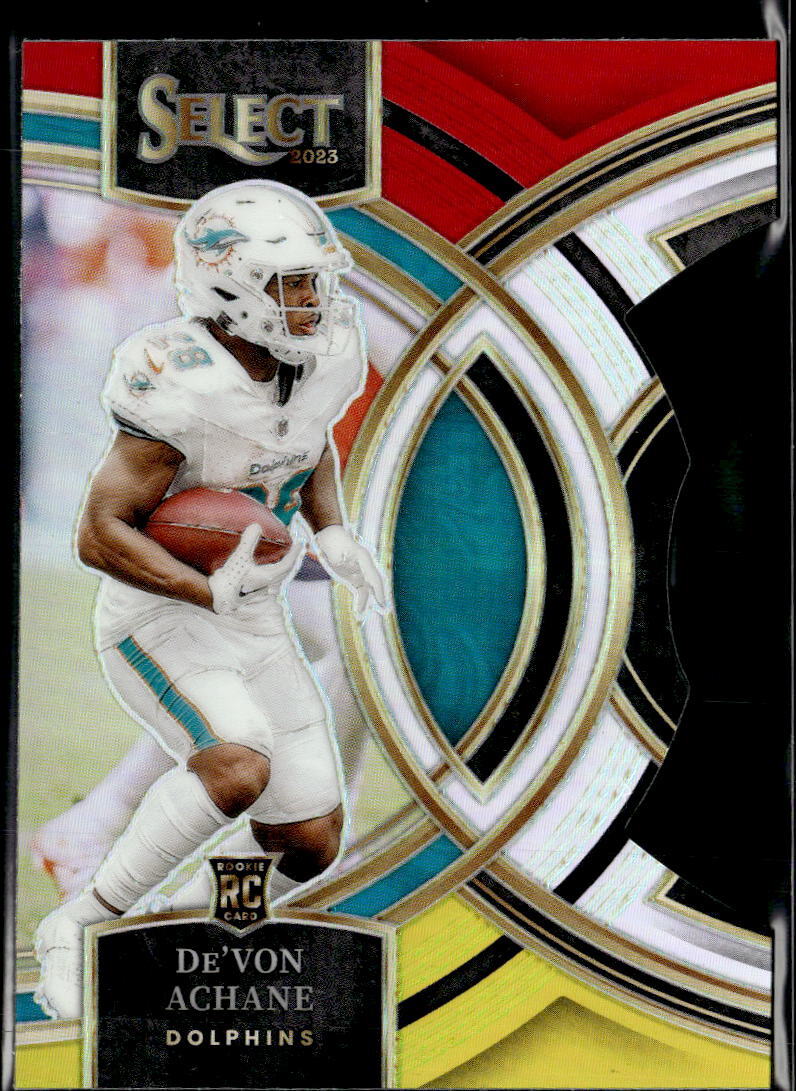 2023 Panini Select #176 De'Von Achane Red Yellow Prizms Die Cuts Rookie Dolphins