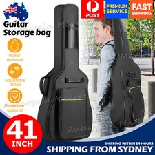 41" Acoustic Guitar Bag Padded Gig Bag Double Straps Backpack Soft Case Black