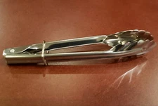 Tongs Stainless Steel with spring & clip for locking 7 inch long Brand New