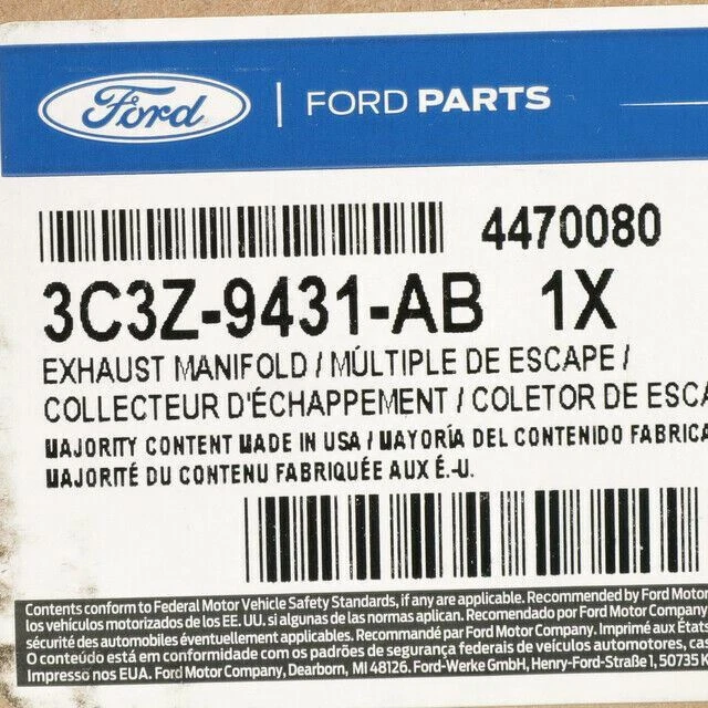 Colector de escape lateral izquierdo Ford 2005-10 Econoline Super Duty 3C3Z9431AB fabricante de equipos originales nuevo Foto 3 de 4