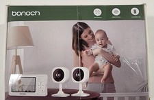 Bonoch 4.3" Baby Monitor with 2 Cameras, 720p Split Screen white