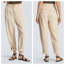 NWT EVERLANE Size 2 The Chino Pant in Buttersoft Bone Barrel Relaxed Minimalist