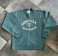 VTG 90s Guess Jeans USA Authentic Puff Print Spell Out Crewneck Sweatshirt XL