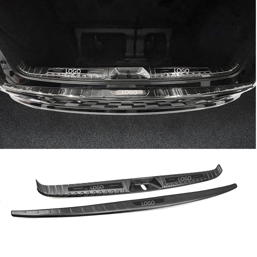 For Sienna 2022-2023 Black Steel Rear Bumper Sill Scuff Plate Cover Guards trim