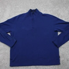 BOSS Hugo Boss Piceno Sweatshirt Mens XL Blue Regular Fit 1/4 Snap L/S Pullover