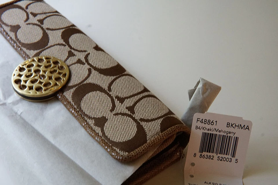 Coach Alexandra Signature Slim Envelope F48861 B4/Khaki/Mahogany BKHMA - Image 3 of 4