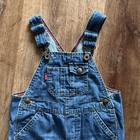 Levi's Toddler Boy/Girls Size 18M Blue Denim Overalls Cotton  Button Inseam — photo 5