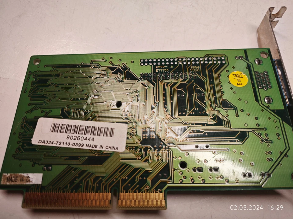 1998 AGP Graphics Card Eontronics Picasso P2 DA334 3DLabs Permedia 2V 4 MB SGRAM - Image 3 of 4