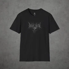 Unreadable Death Metal Skull Logo Shirt for Metalheads and Underground Fans
