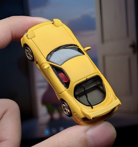 FH 1:64 Yellow JDM RX7 FD3S A-Spec Speed Sports Model Diecast Metal Car - Picture 17 of 17
